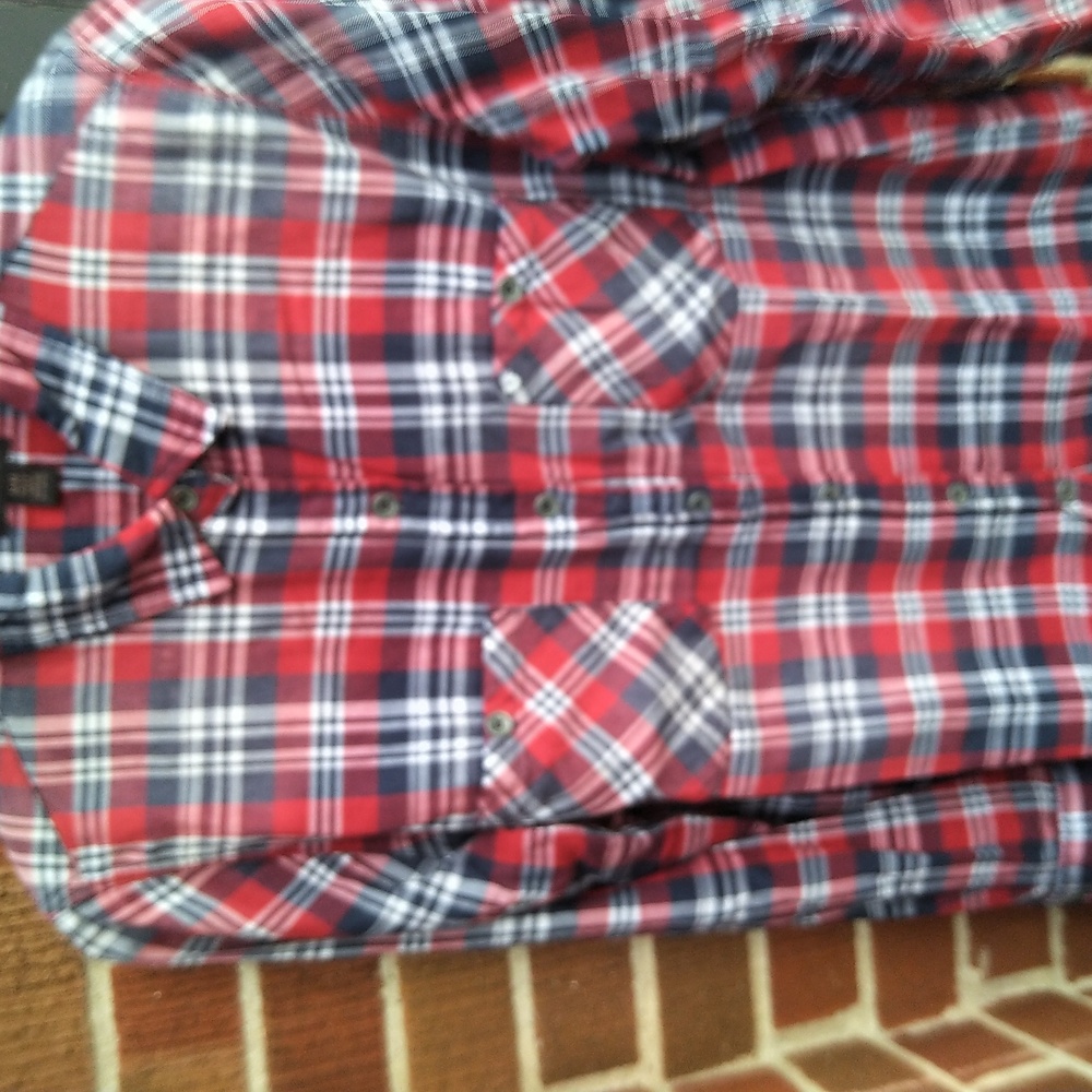 True Religion plaid western style button down